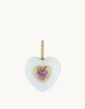 kate collins white onyx stone heart pendant