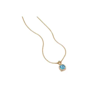 Konstantino Alexandria 18K Yellow Gold Swiss Blue Topaz, Blue Diamond and White Diamond Pendant Necklace