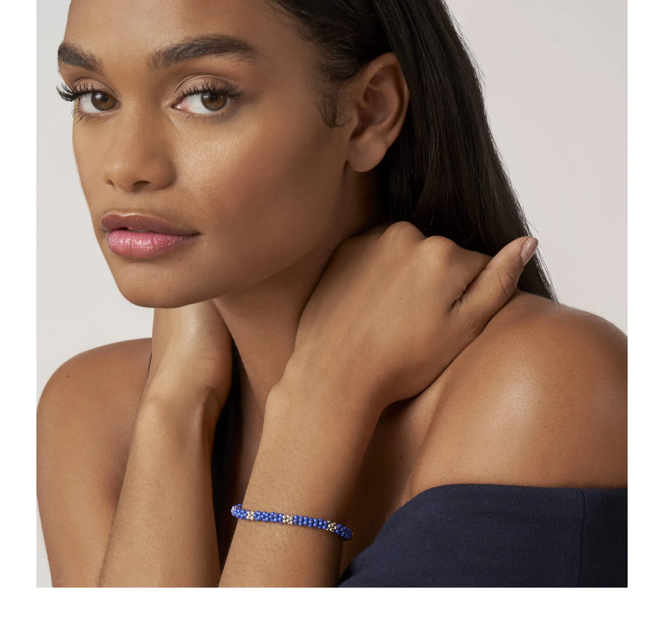 LAGOS Blue Caviar Seven Silver Station Ceramic Bracelet