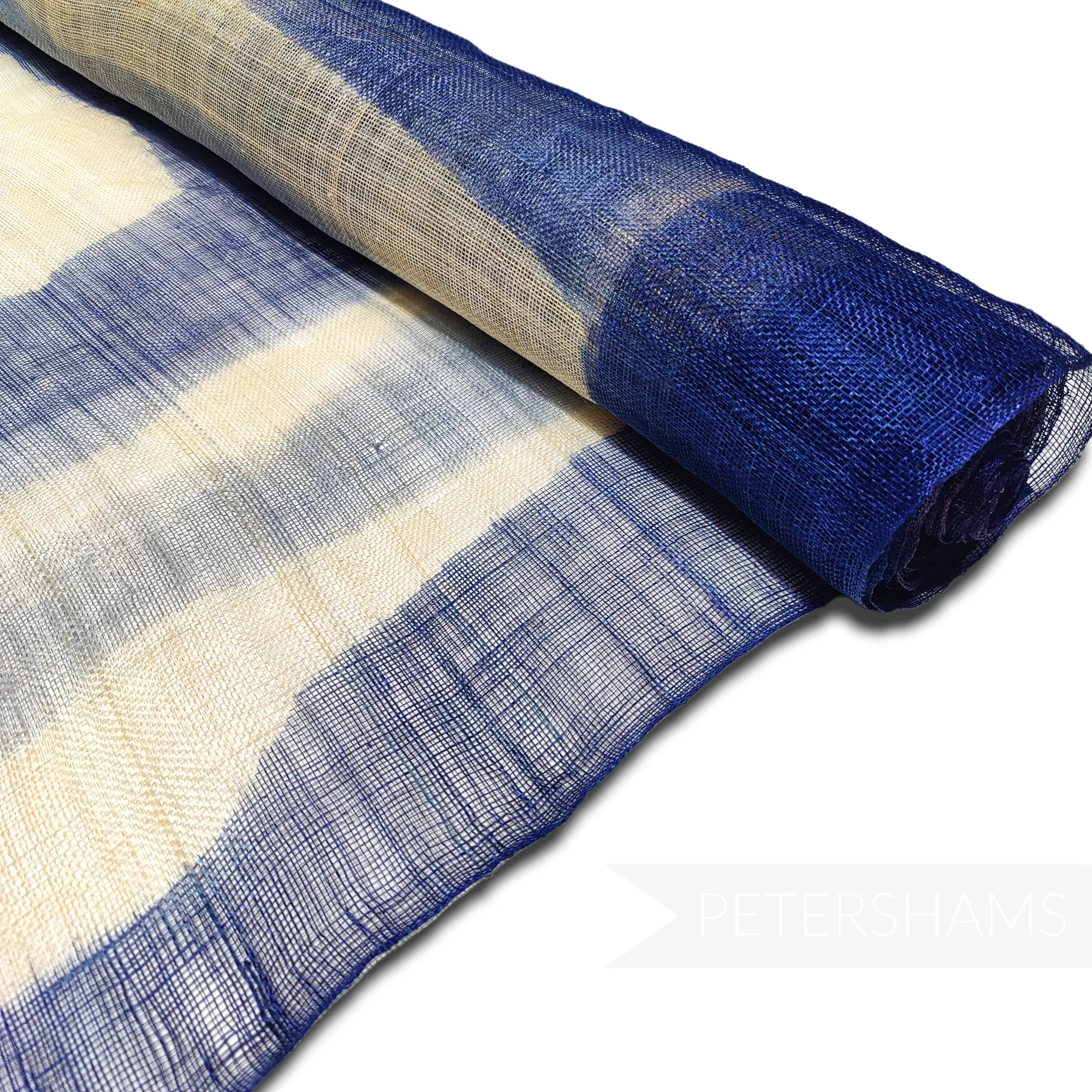 Large Scale Square Pattern Dyed Sinamay Fabric - 1/2m
