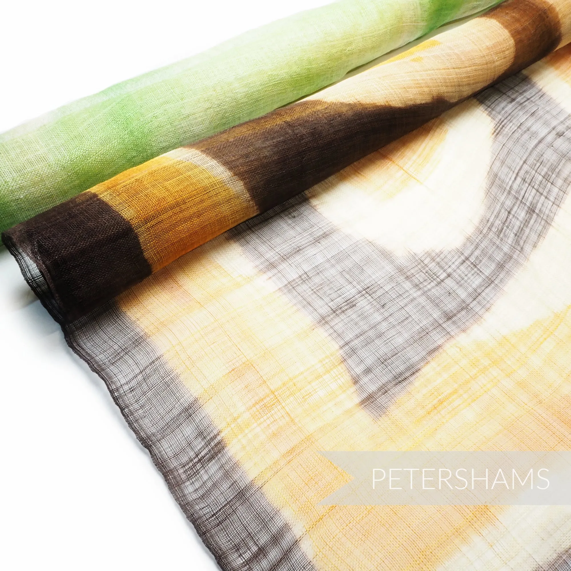 Large Scale Square Pattern Dyed Sinamay Fabric - 1/2m