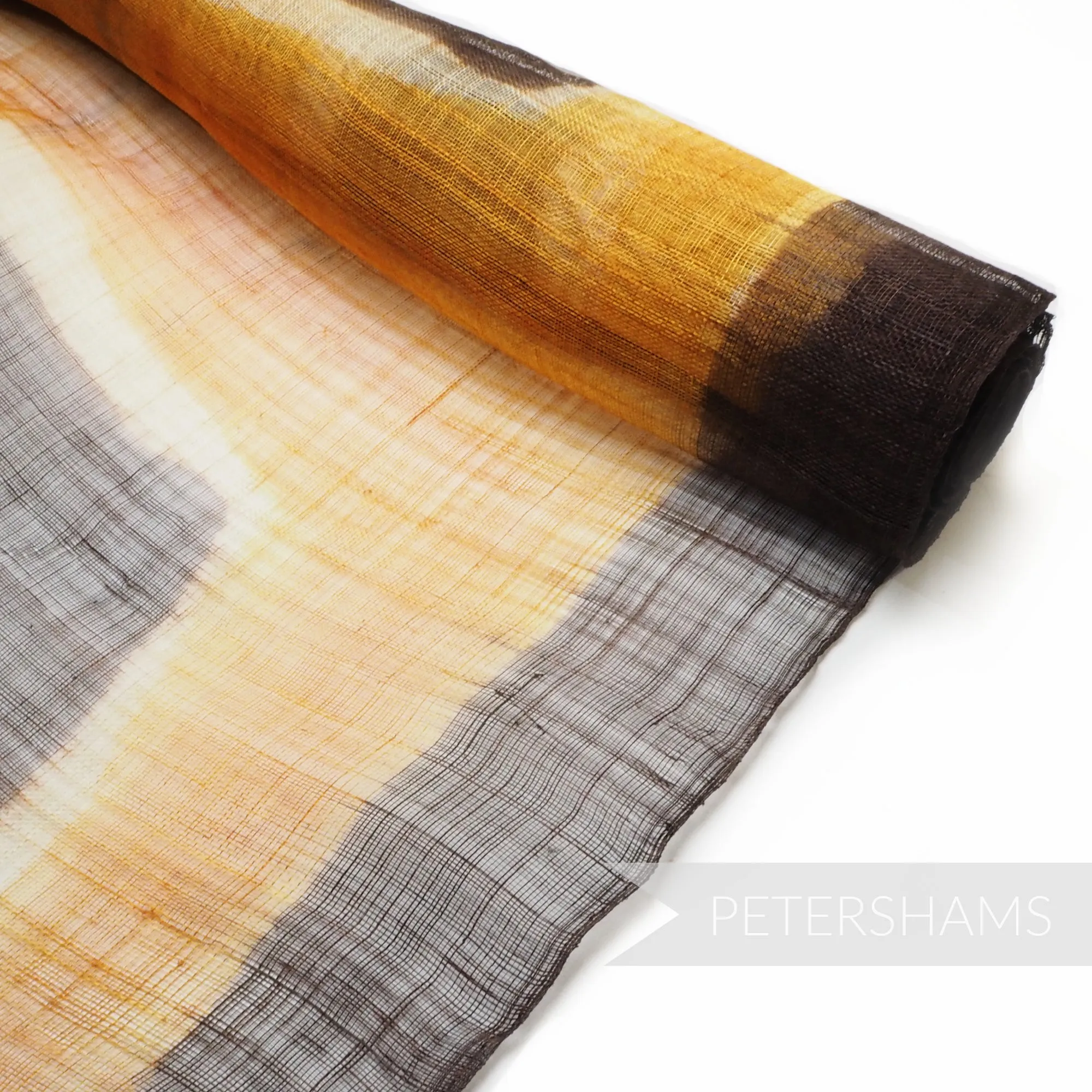 Large Scale Square Pattern Dyed Sinamay Fabric - 1/2m
