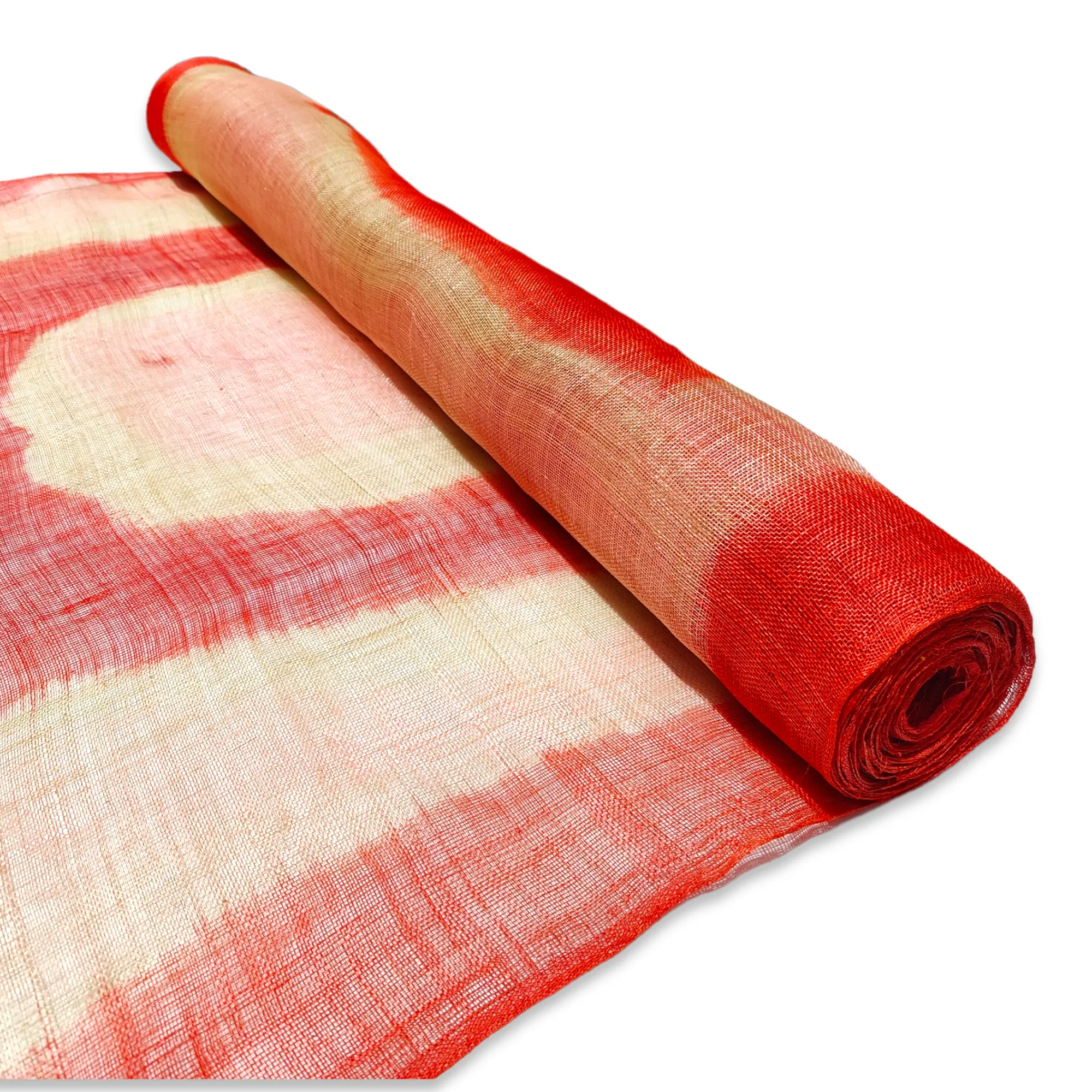 Large Scale Square Pattern Dyed Sinamay Fabric - 1/2m