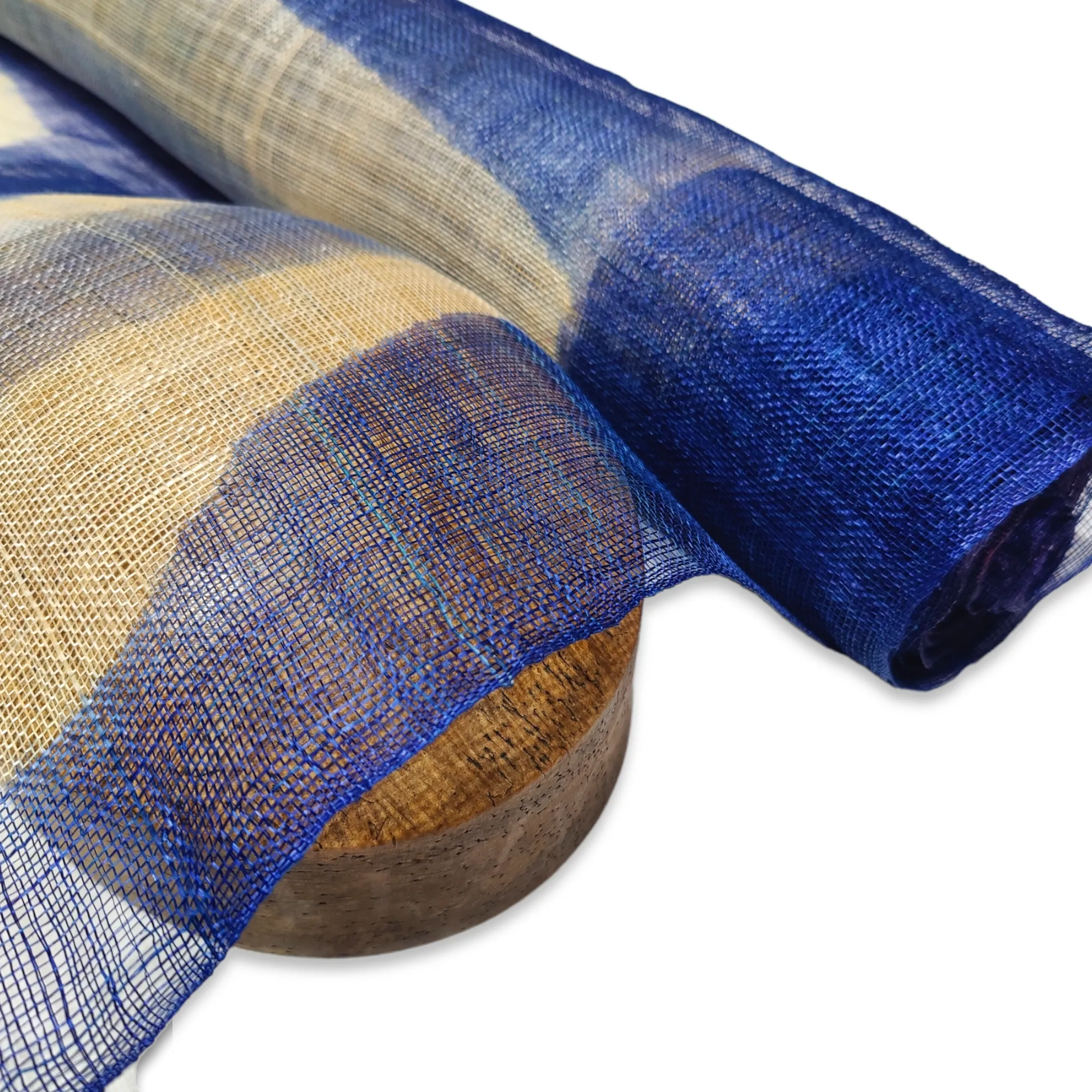 Large Scale Square Pattern Dyed Sinamay Fabric - 1/2m