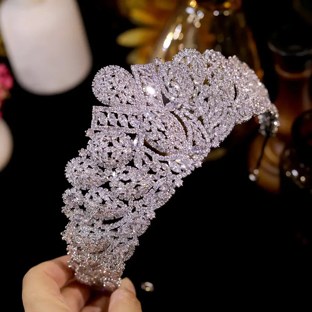 Luxury Large Crowns Queen Diadem Bridal Tiaras