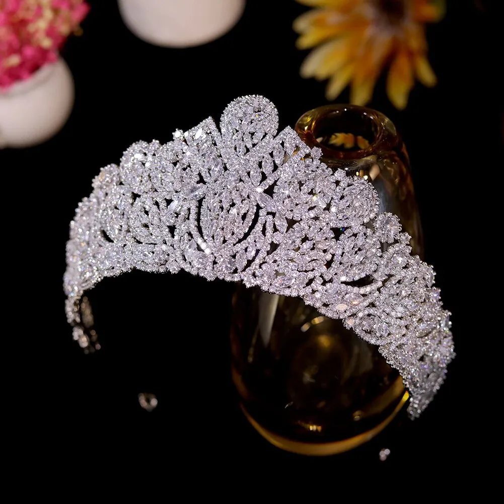Luxury Large Crowns Queen Diadem Bridal Tiaras