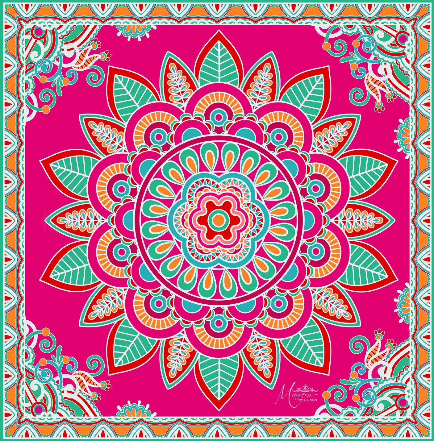 Mandala Small Silk Scarf
