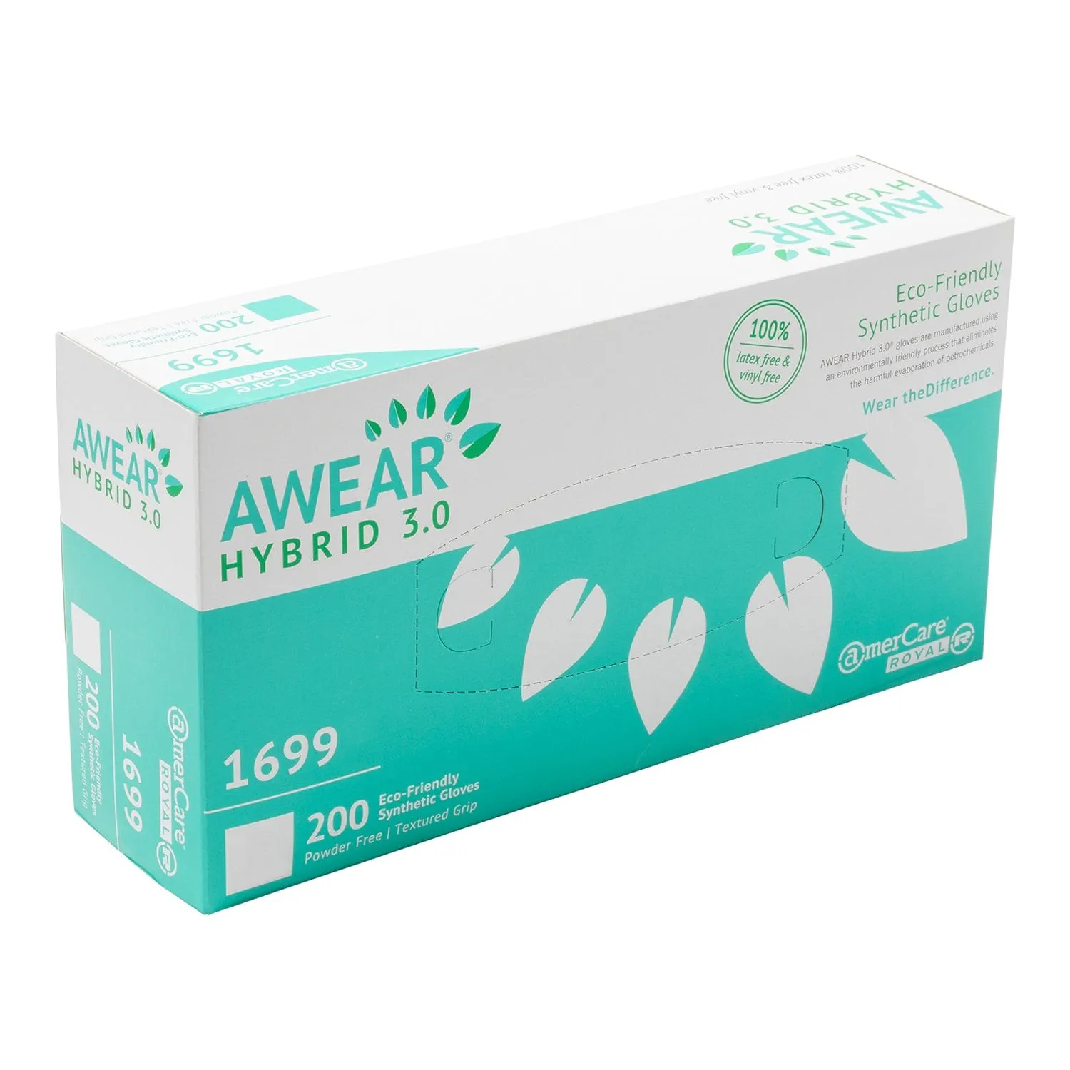 Medium Powder-Free Awear Eco-Friendly Hybrid 3.0 Gloves, Case of 1,000