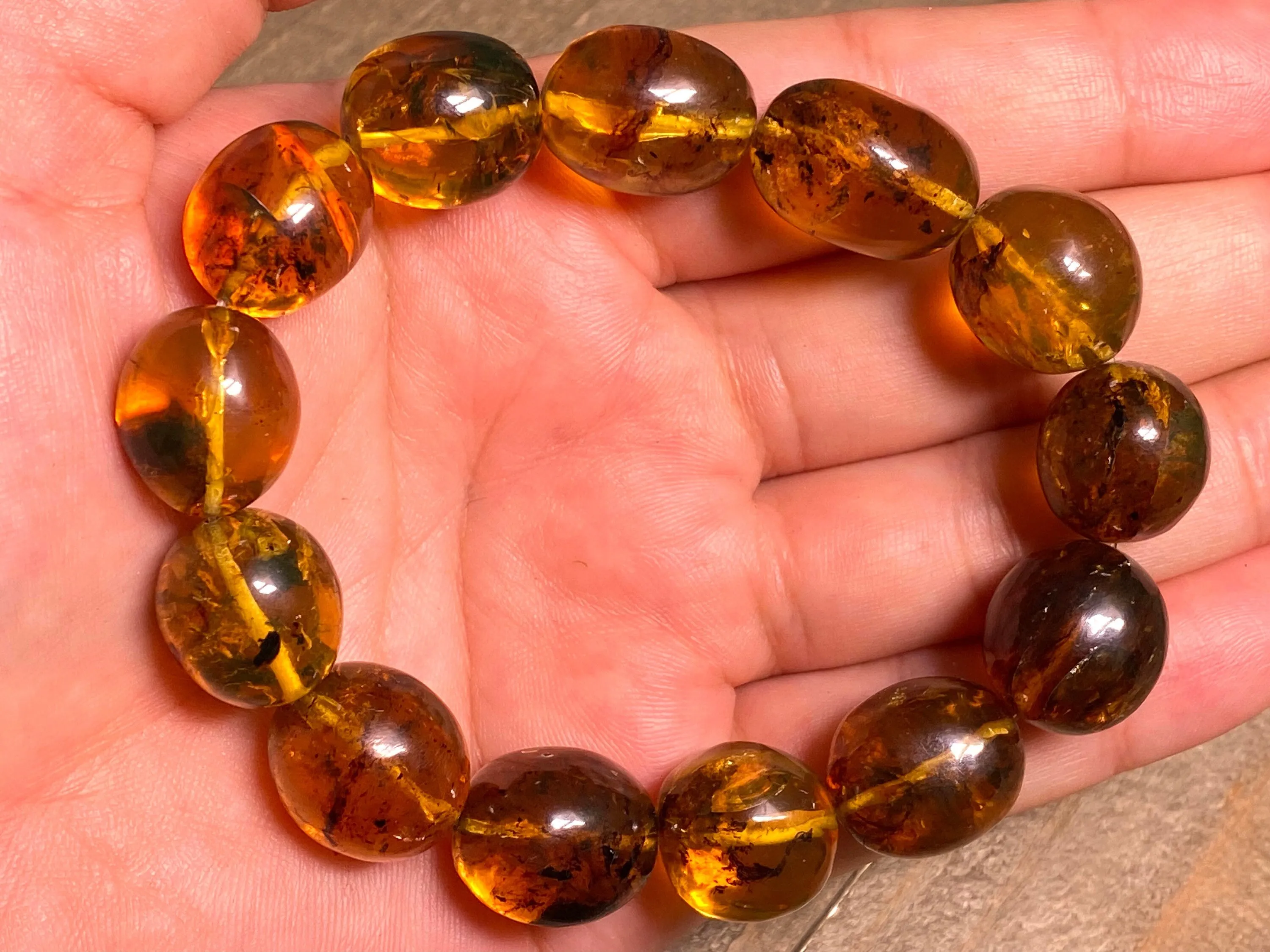 Mexican AMBER Crystal Bracelet - Beaded Bracelet, Handmade Jewelry, Healing Crystals and Stones, 48262