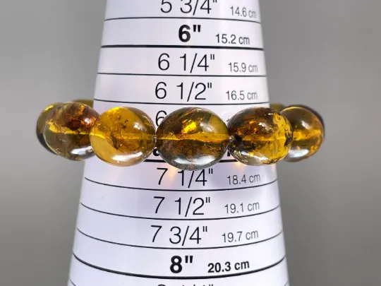 Mexican AMBER Crystal Bracelet - Beaded Bracelet, Handmade Jewelry, Healing Crystals and Stones, 48441