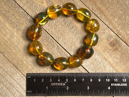 Mexican AMBER Crystal Bracelet - Beaded Bracelet, Handmade Jewelry, Healing Crystals and Stones, 48441
