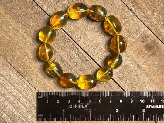 Mexican AMBER Crystal Bracelet - Beaded Bracelet, Handmade Jewelry, Healing Crystals and Stones, 48443