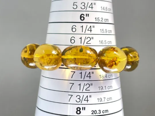 Mexican AMBER Crystal Bracelet - Beaded Bracelet, Handmade Jewelry, Healing Crystals and Stones, 48474
