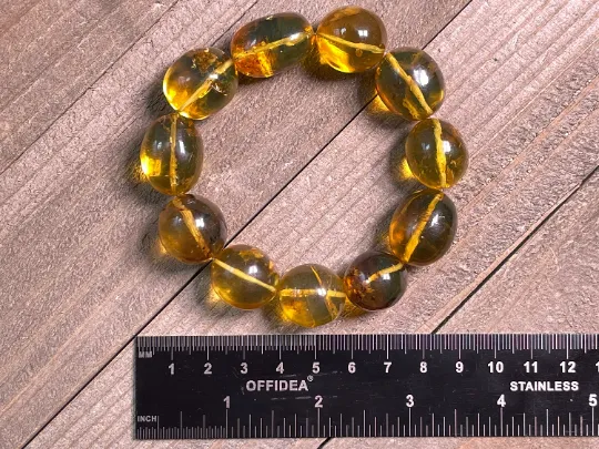 Mexican AMBER Crystal Bracelet - Beaded Bracelet, Handmade Jewelry, Healing Crystals and Stones, 48474