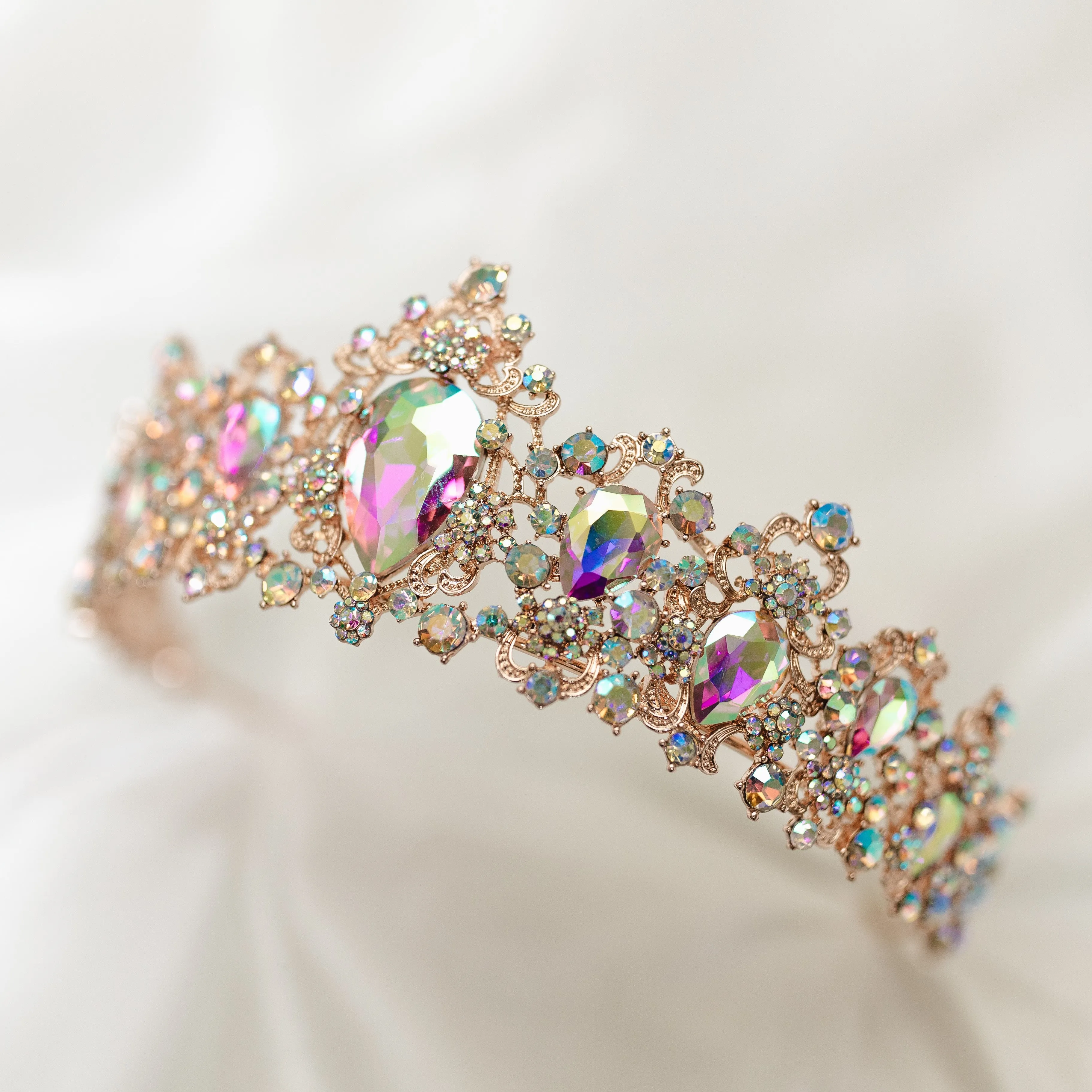 Michelle’s Tiara in Faux Opal & Rose Gold