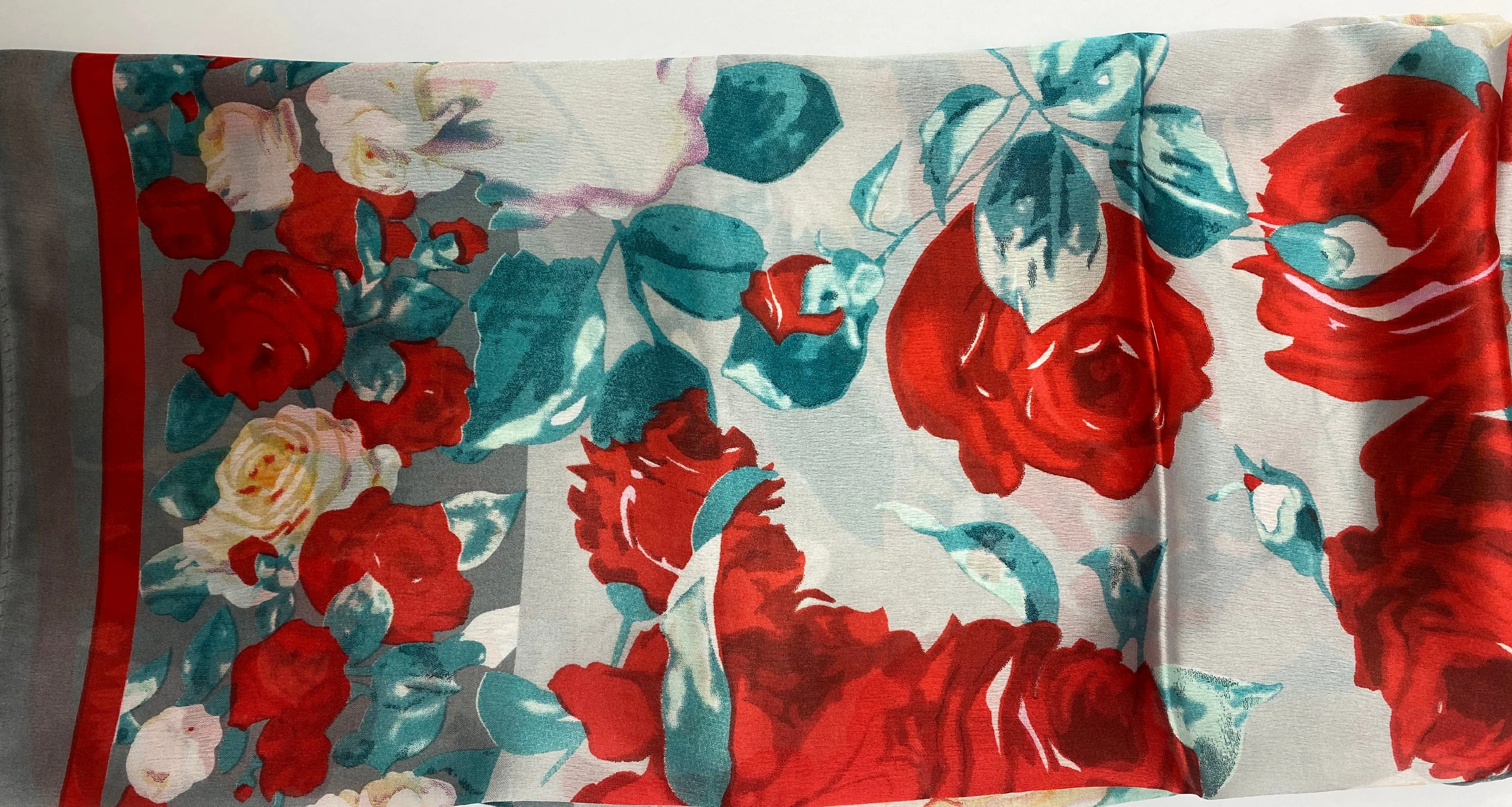 Multi Flower Silk Scarf