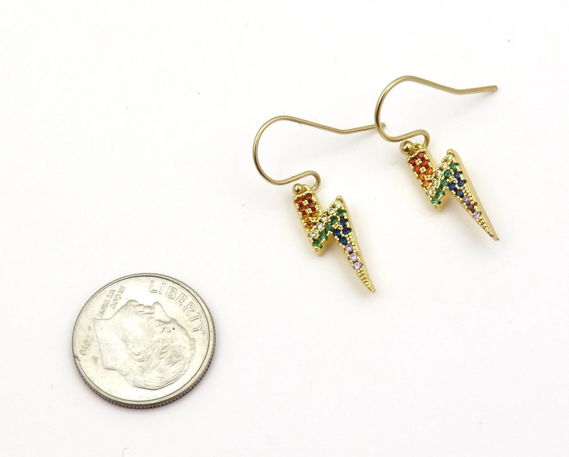 Multicolor Lightning Bolt Earrings