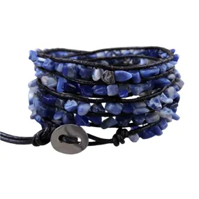 Natural Lapis Lazuli Raw Stone Gravel Bead Bracelet
