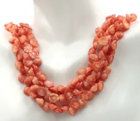 Natural Orange Carved Coral Flower Beaded Strand Coral Beads Italian Coral beads Orange Coral Beads Coral Beads Coral Necklace SKU 6142731