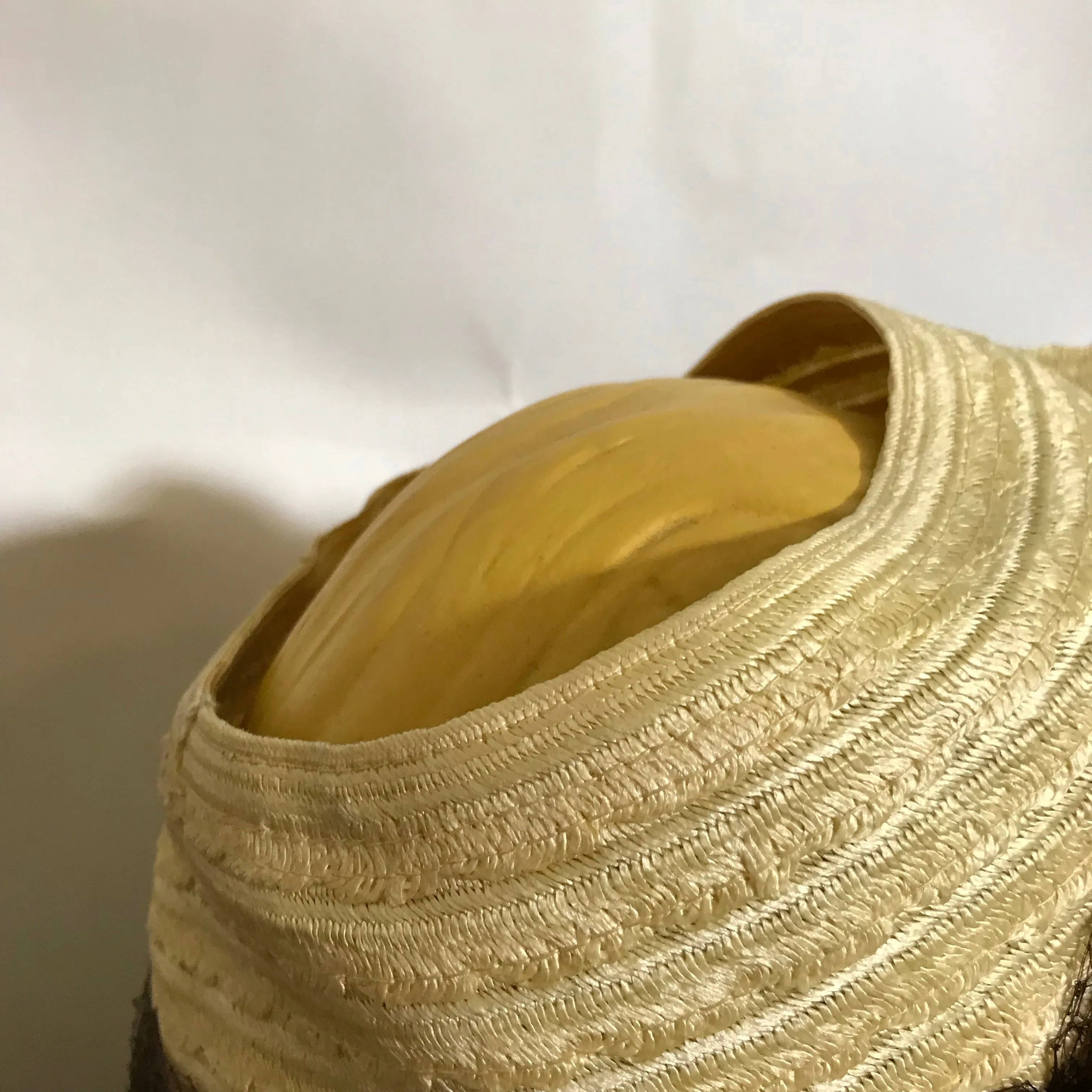 Natural Sisal Open Crown Hat with Flowers circa 1940s