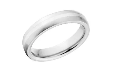 New 5mm Titanium Ring with Sterling Silver Inlay,Custom Made Titanim Wedding Band