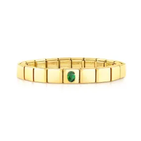 Nomination Composable Glam Bracelet, Green Oval, Gold Finish