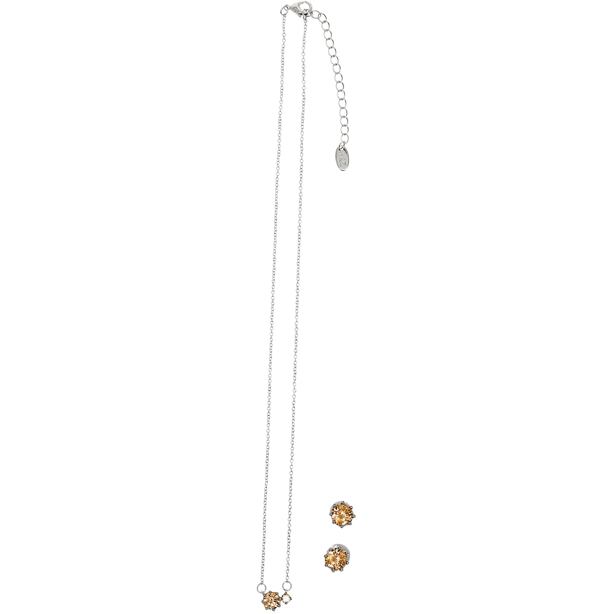 November Light Topaz 16.5"-18.5" Birthstone Jewelry Gift Set