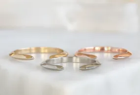 One of a Kind Gold Open Cuff Knife Edge Wedding Band