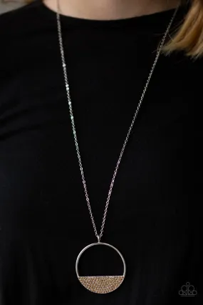 Open Door Jewelry - Bet Your Bottom Dollar - Brown Necklace - Paparazzi Accessories