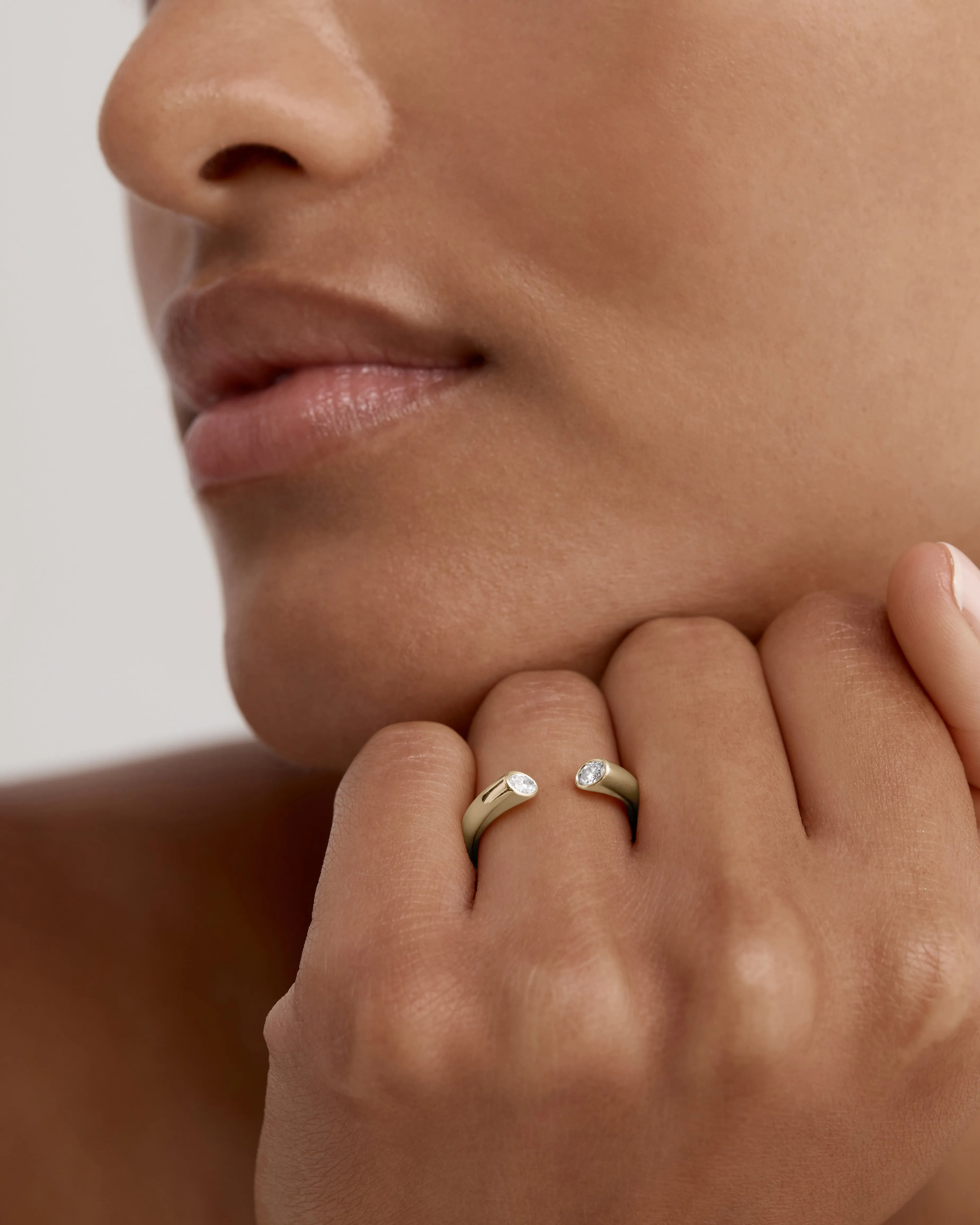 Oval Suspense Duo Ring