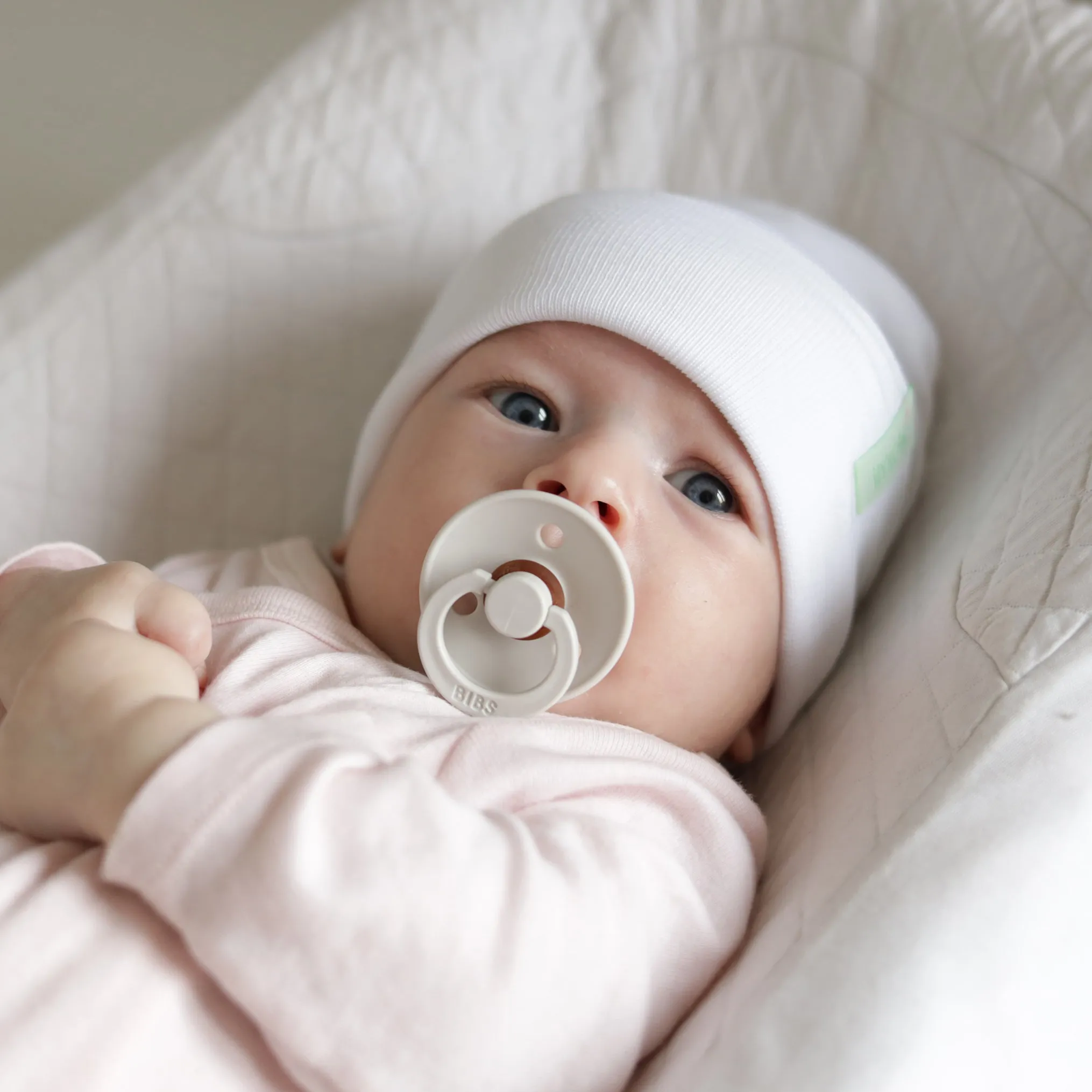 Personalized Solid White Personalized Newborn GIRL Hospital Hat