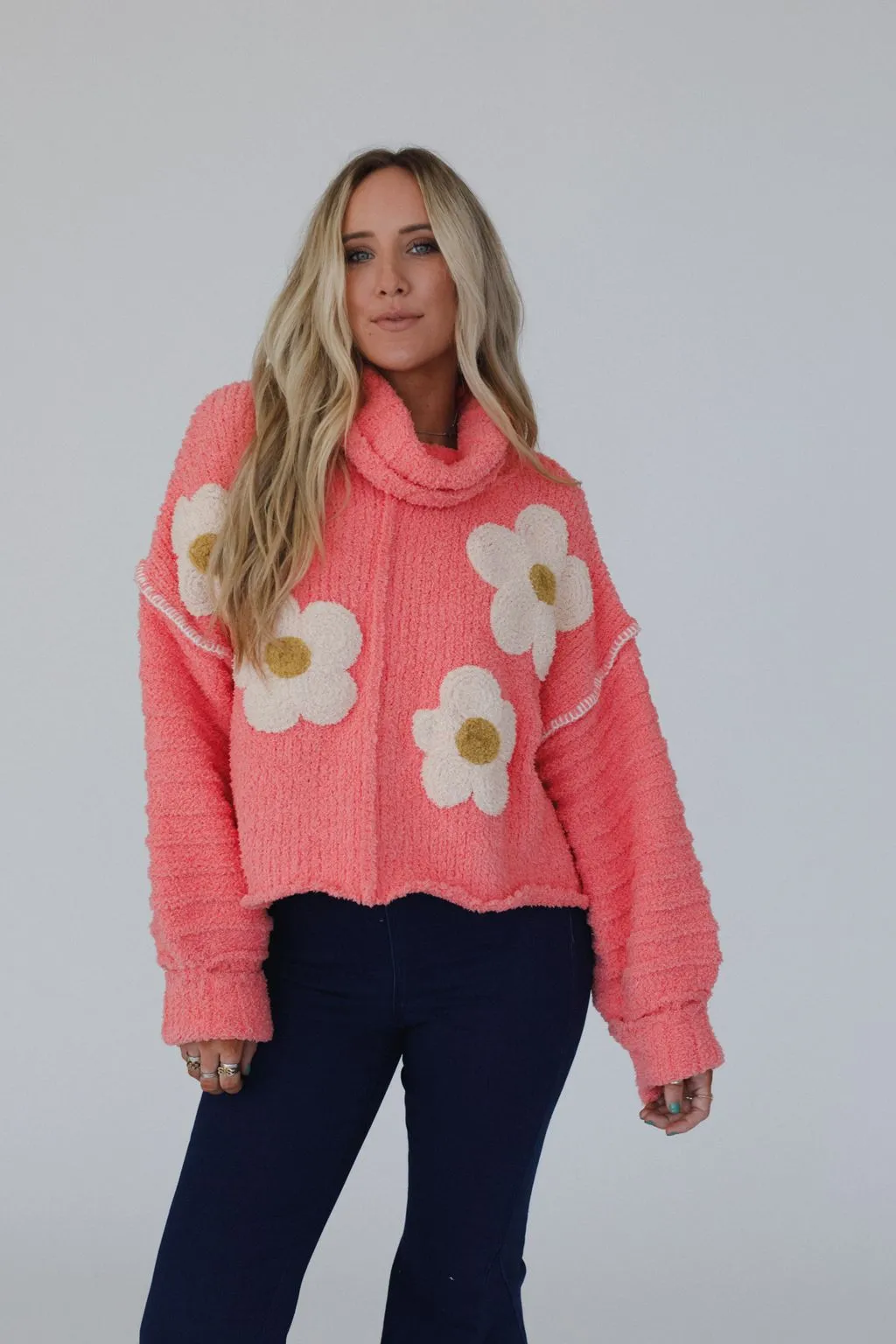 Petal Warmth Sweater - Coral
