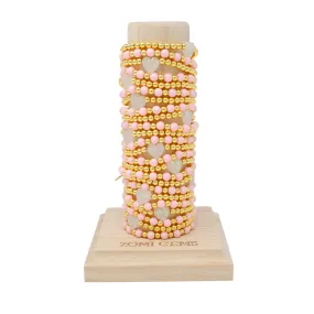 Pink & Gold Heart Stretchy Bracelet