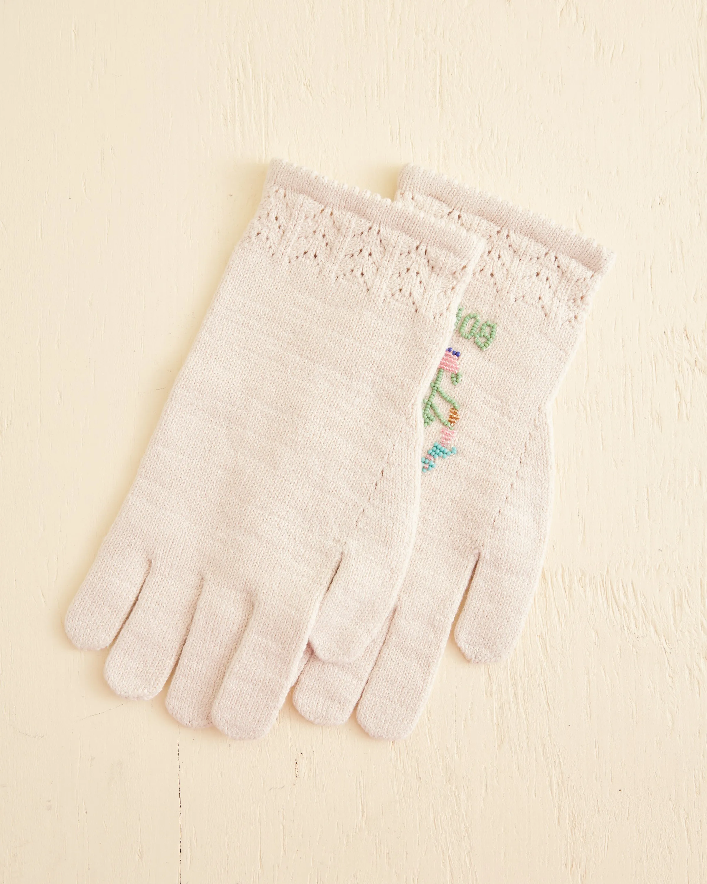Pointelle Gloves - Cream