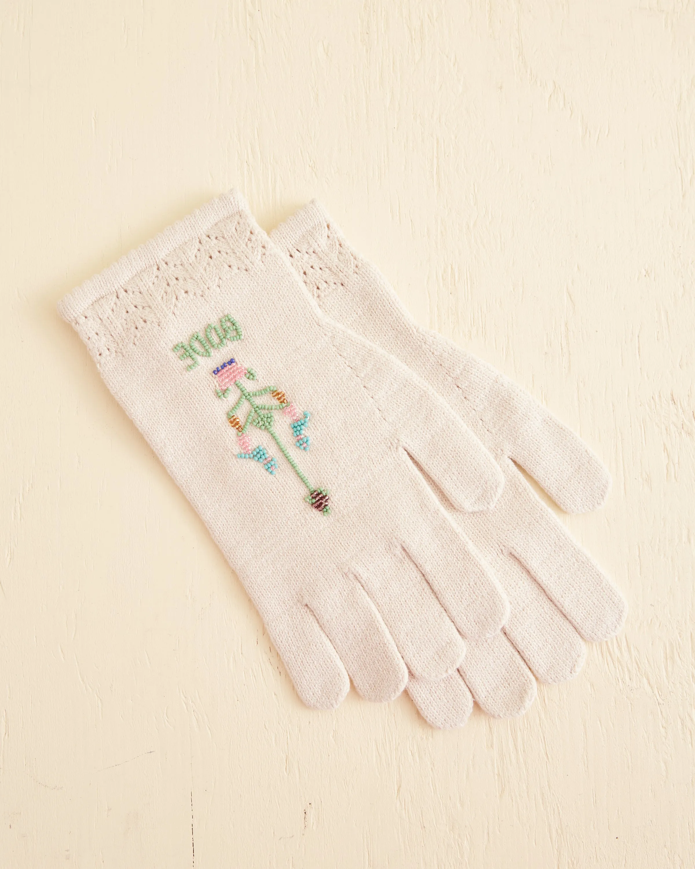 Pointelle Gloves - Cream