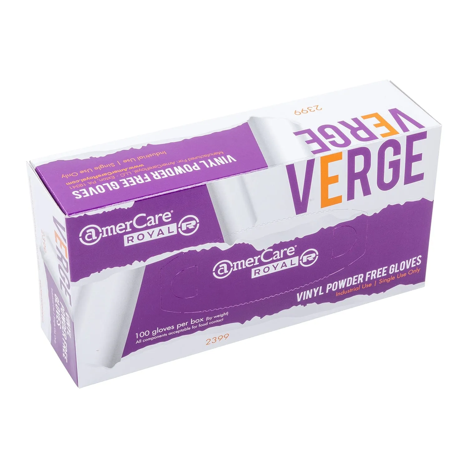 Powder-Free Vinyl Verge Gloves (S-XL), Case of 1,000