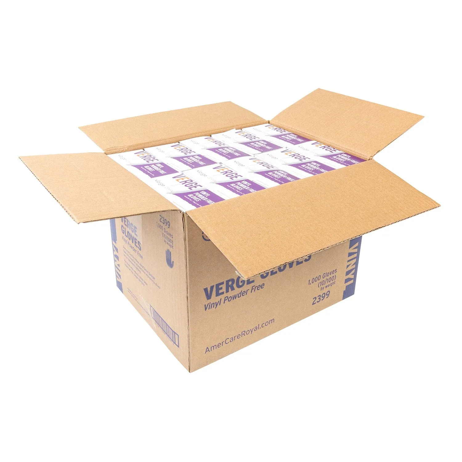 Powder-Free Vinyl Verge Gloves (S-XL), Case of 1,000