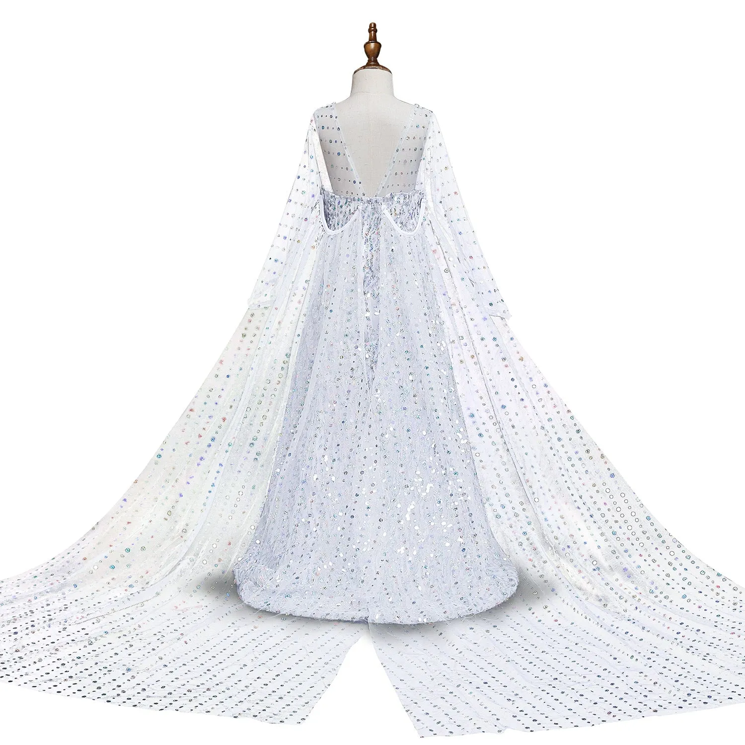Princess Elsa Princess Birthday Party Dress for Little Girls with Crown,Wand,Gloves Accessories 3-12 Years,Silver