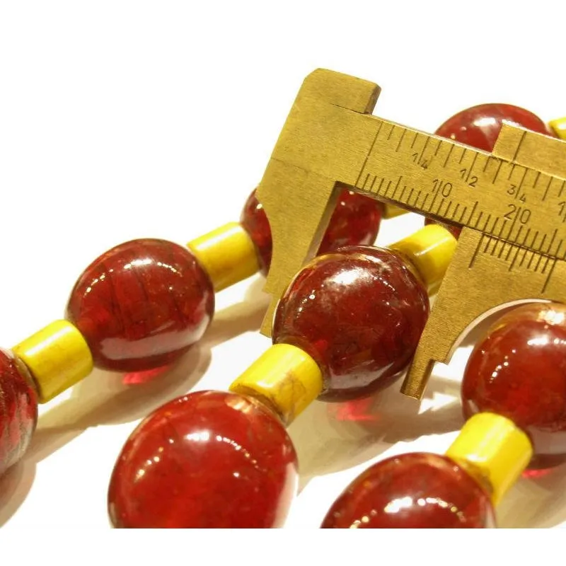 "Naga Style Cherry Tomatoes" Glass Trade Bead Strand / Necklace / Loose Beads