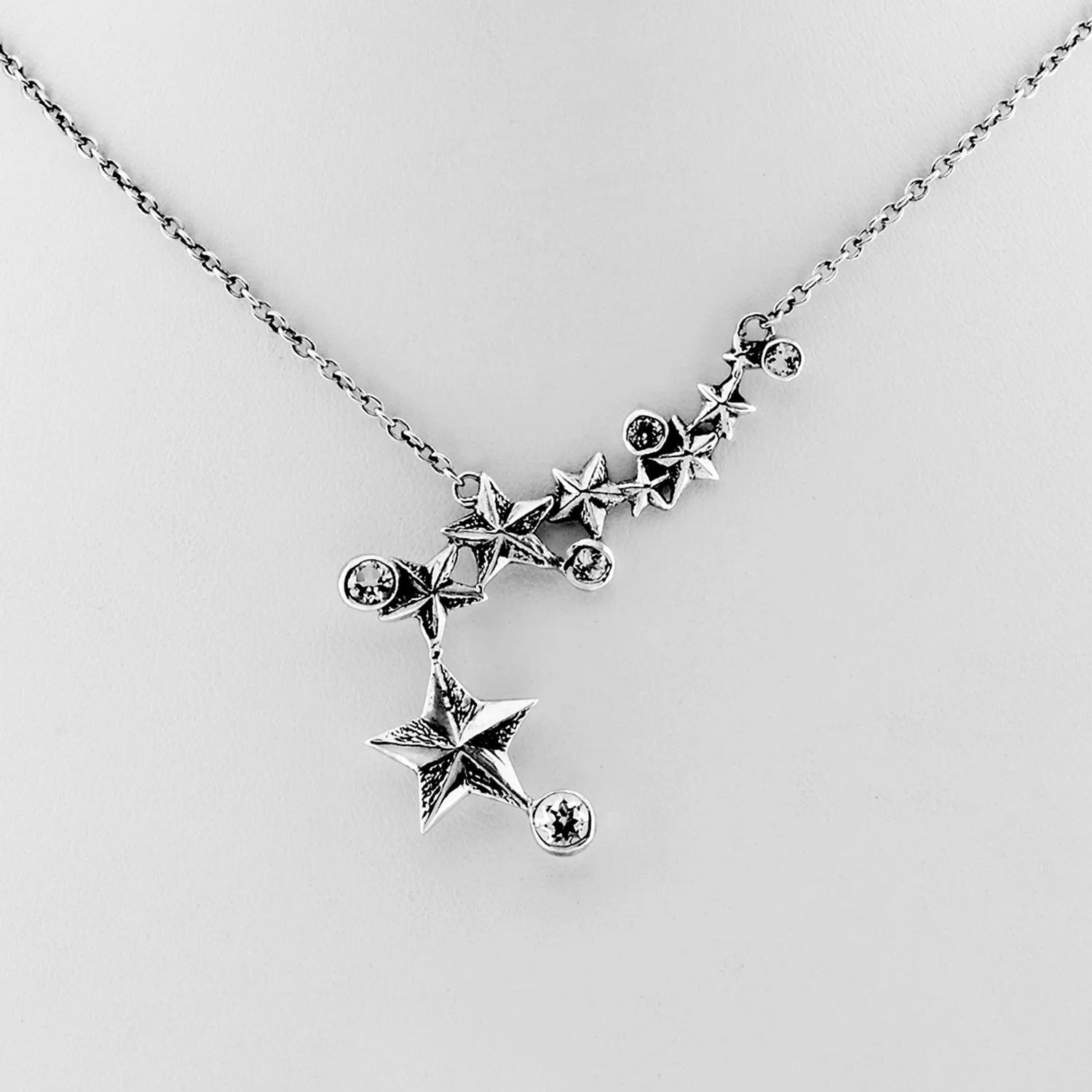 Rock Star Sterling Silver & White Topaz Necklace