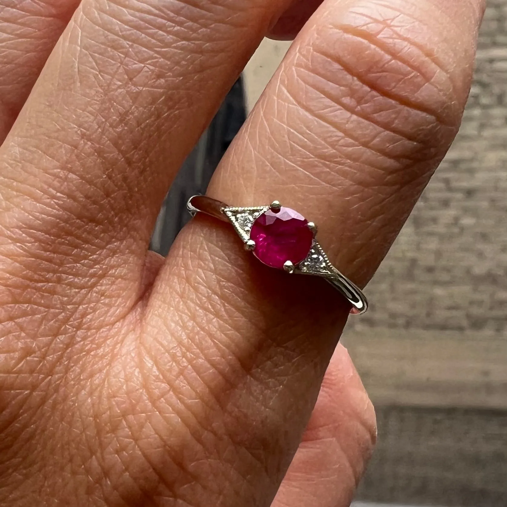 Round Ruby Deco Ring (ready to ship option)*