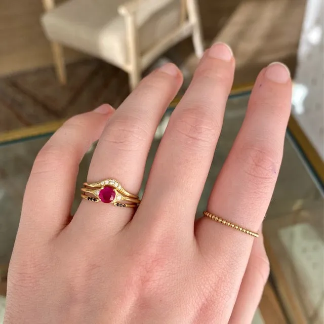 Round Ruby Deco Ring (ready to ship option)*