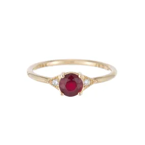 Round Ruby Deco Ring (ready to ship option)*