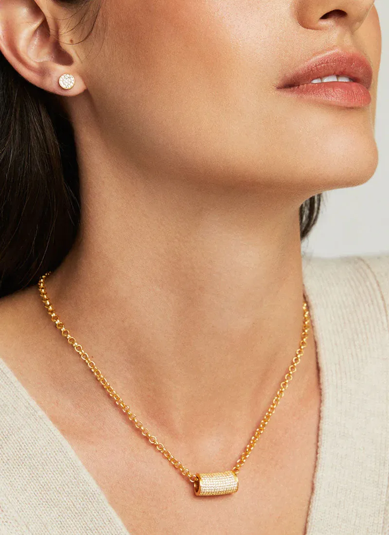 Signature Pave Tube Necklace