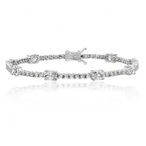 Silver & Co Combo Line Bracelet Oval Cubic Zirconia SBG0019