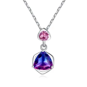Simulated Mystic Topaz Silver Necklace