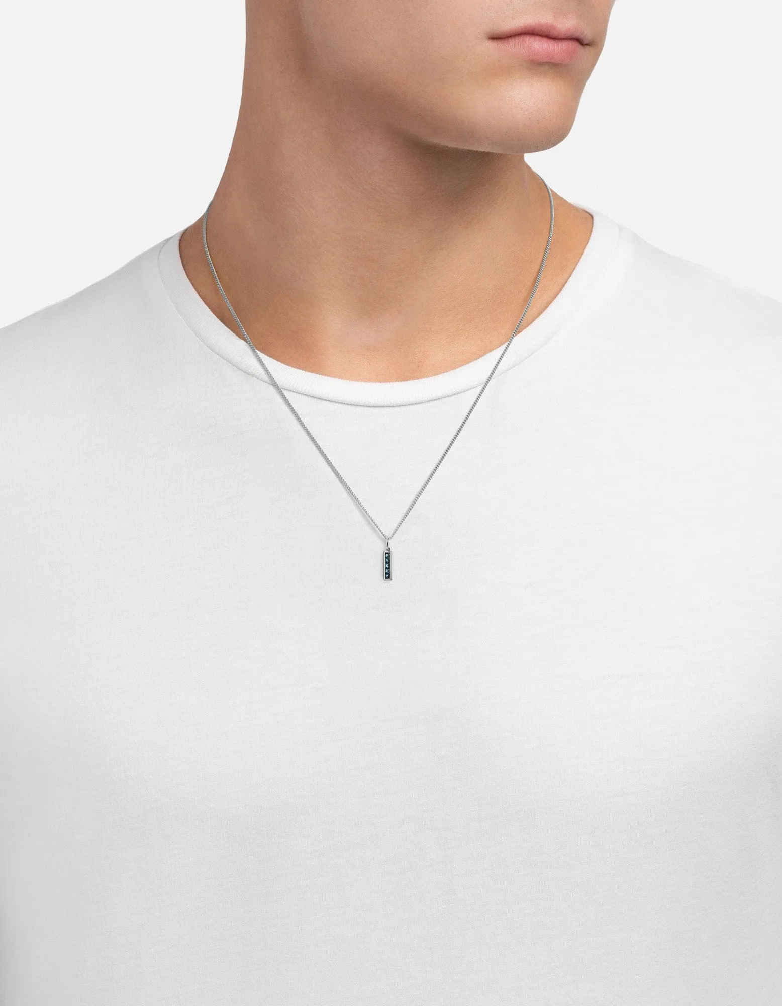 Slim Totem Topaz Necklace, Sterling Silver