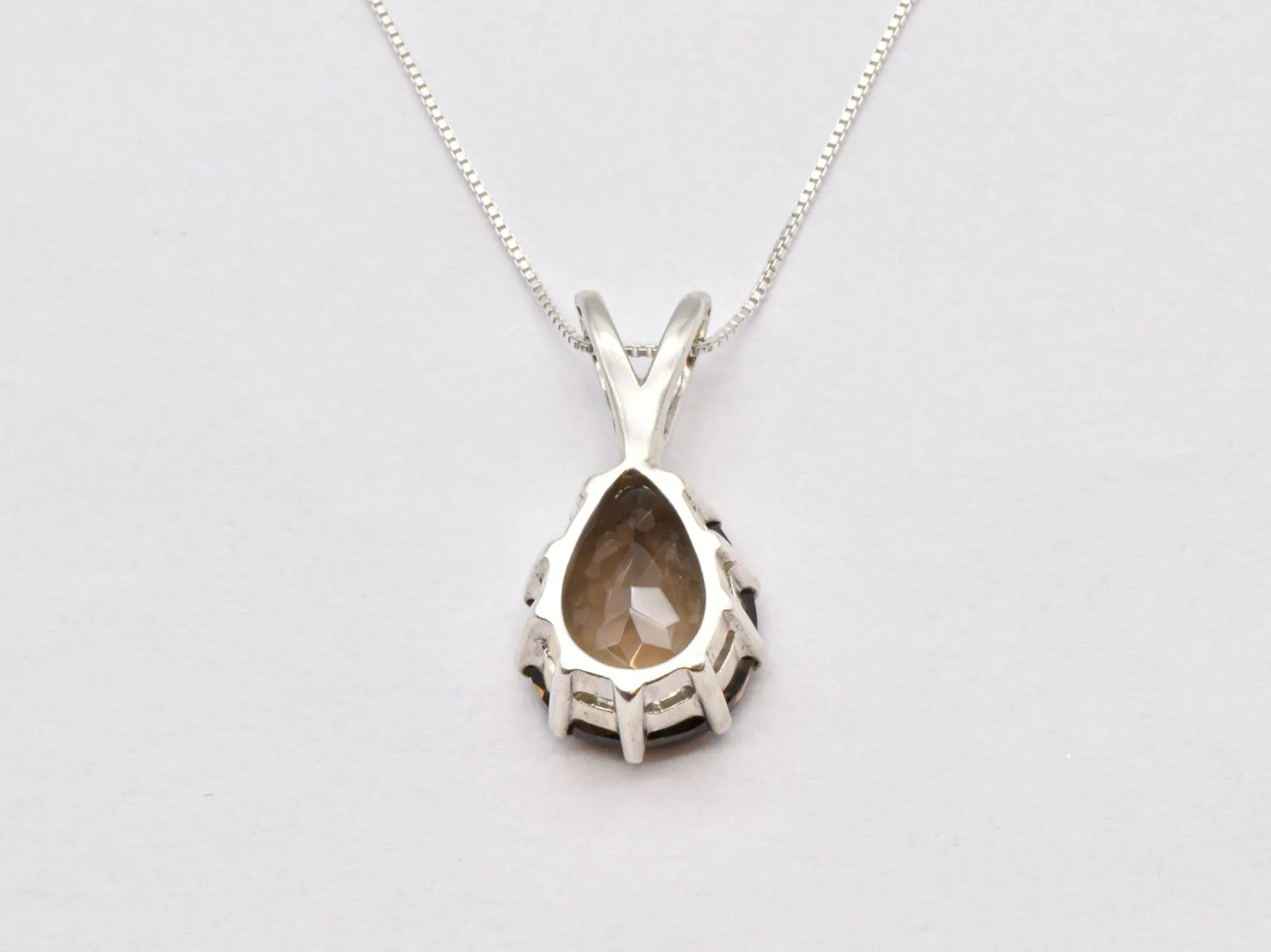 Smoky Topaz Pendant - Natural Smoky Topaz Pendant, Teardrop Smoky Topaz Necklace