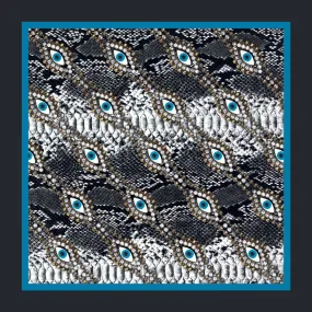 Snakeskin Evil Eye Silk Scarf