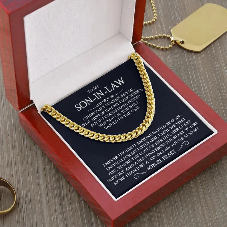 Son In Law Necklace, Gift for Son In Law on Wedding Day, Son In Law Gift, Son In Law Gifts from Mother In Law